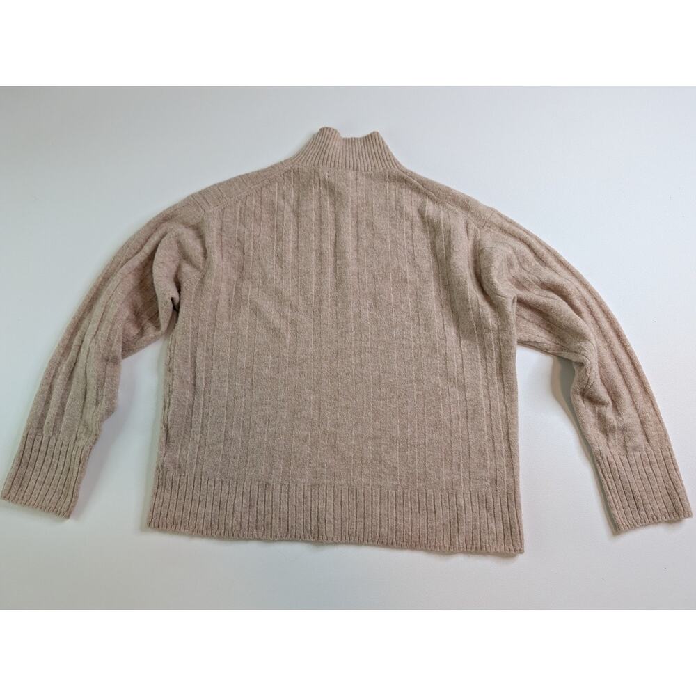 J Crew Size Medium Ribbed mockneck sweater in Supersoft yarn Womens Camel - Picture 4 of 12